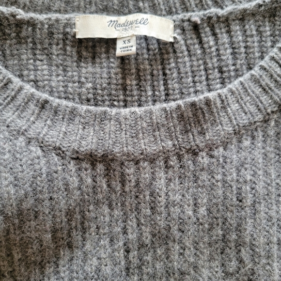 Madewell Gray Viewpoint Merino Wool Sweater Size XS - Picture 8 of 8